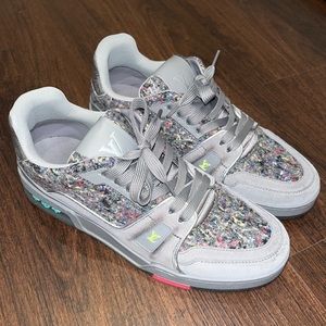 Louis Vuitton | Monogram Suede Blended Fabrics Leather Logo Sneakers